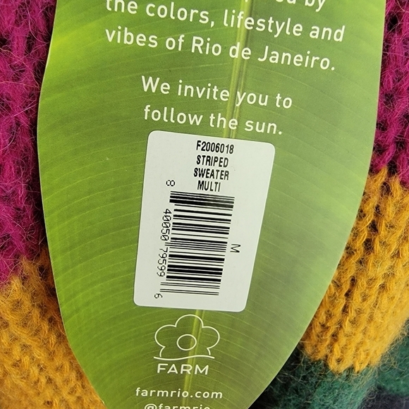 Farm Rio Striped Sweater size M NWT - Picture 7 of 7